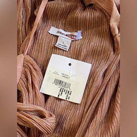 SABINA MUSÁYEV Helena Metallic Tiered Maxi Dress size L - Picture 10 of 11